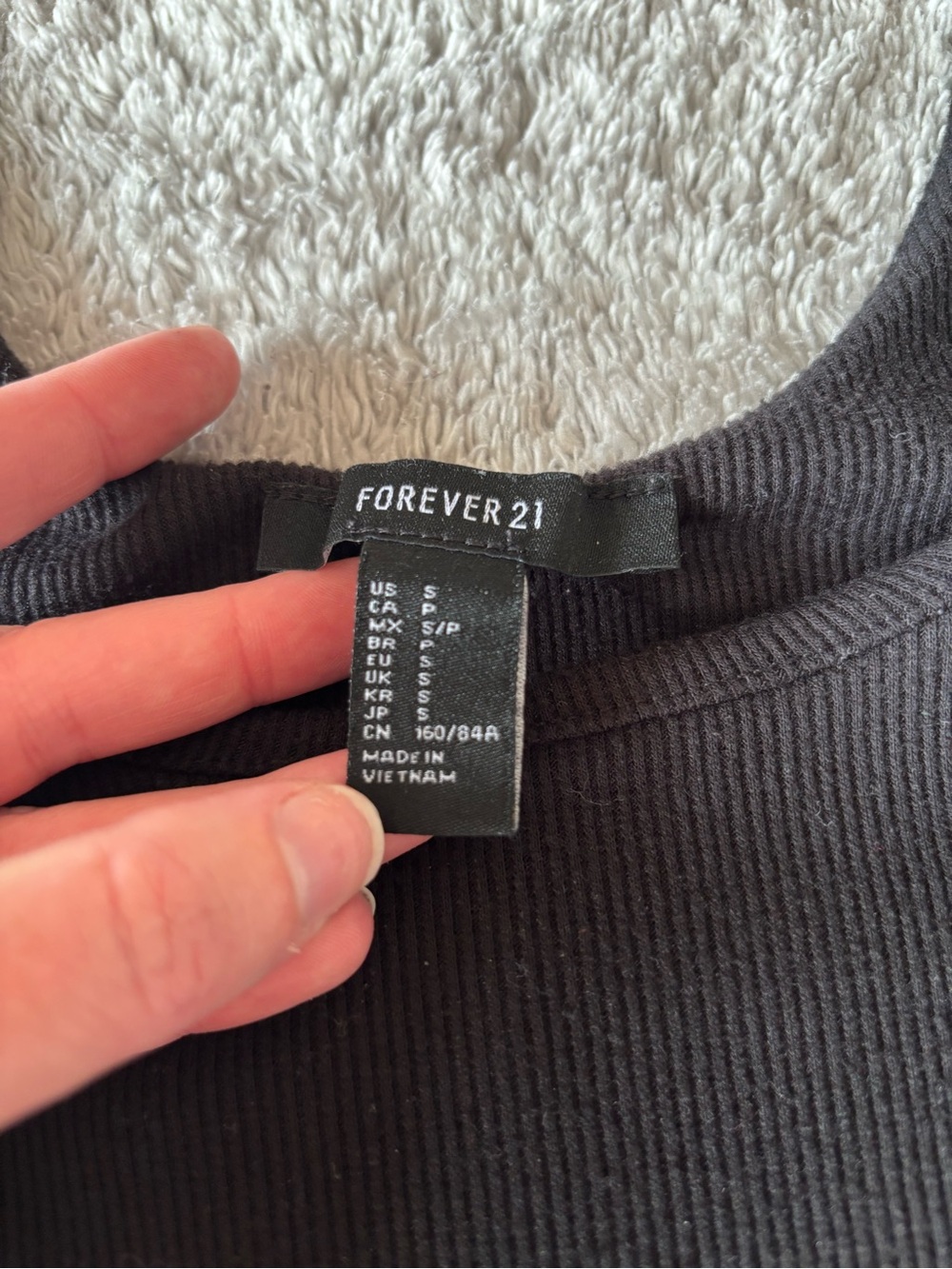 Forever 21 Black Ribbed Crewneck Sweater Top